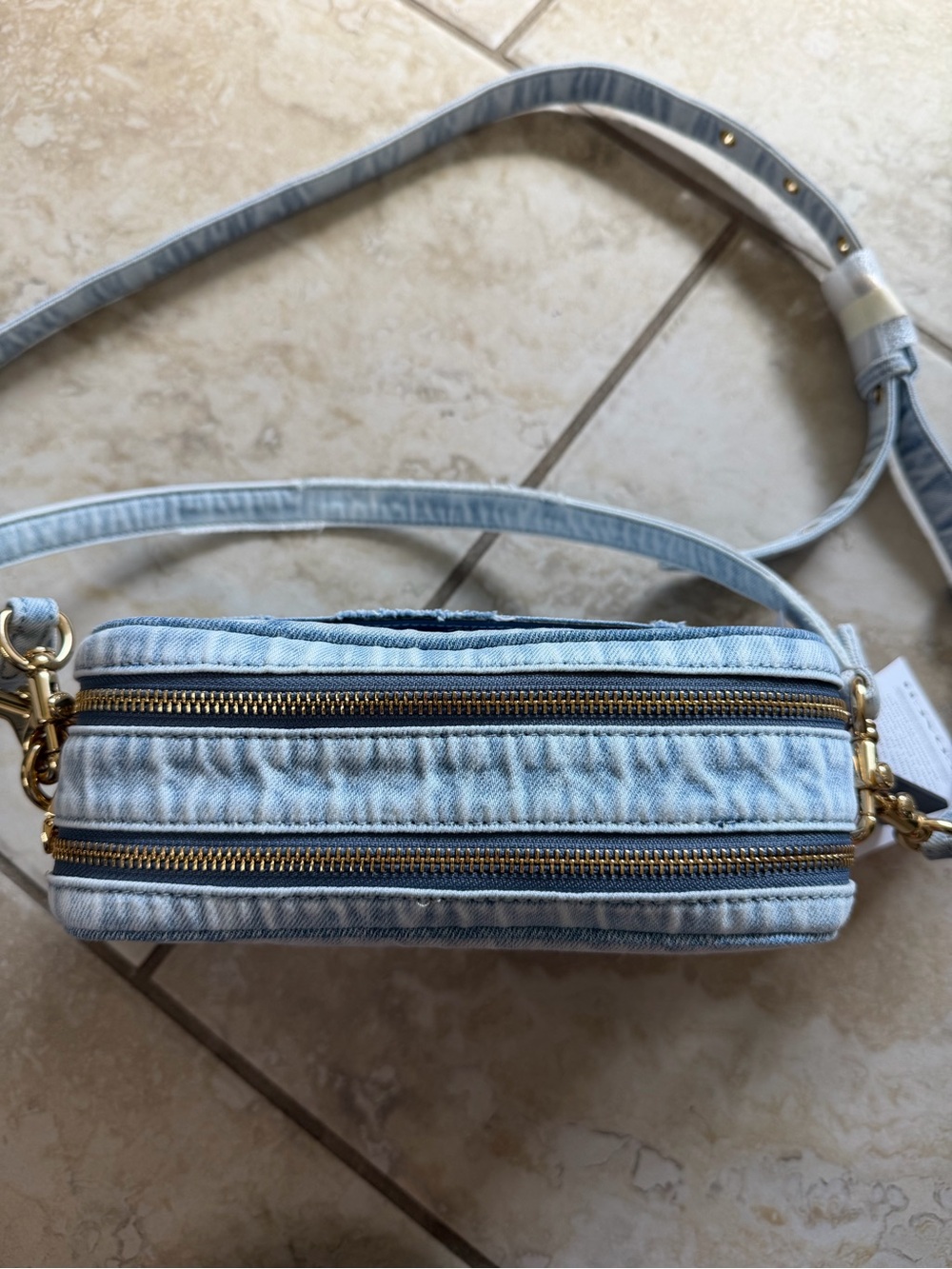 Coach Light Blue Denim Crossbody with Gold Hardware NWT - Picture 2 of 6
